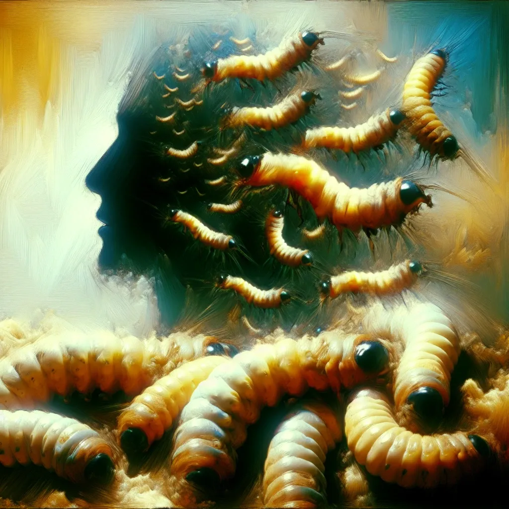 Illustration of maggots in a dream