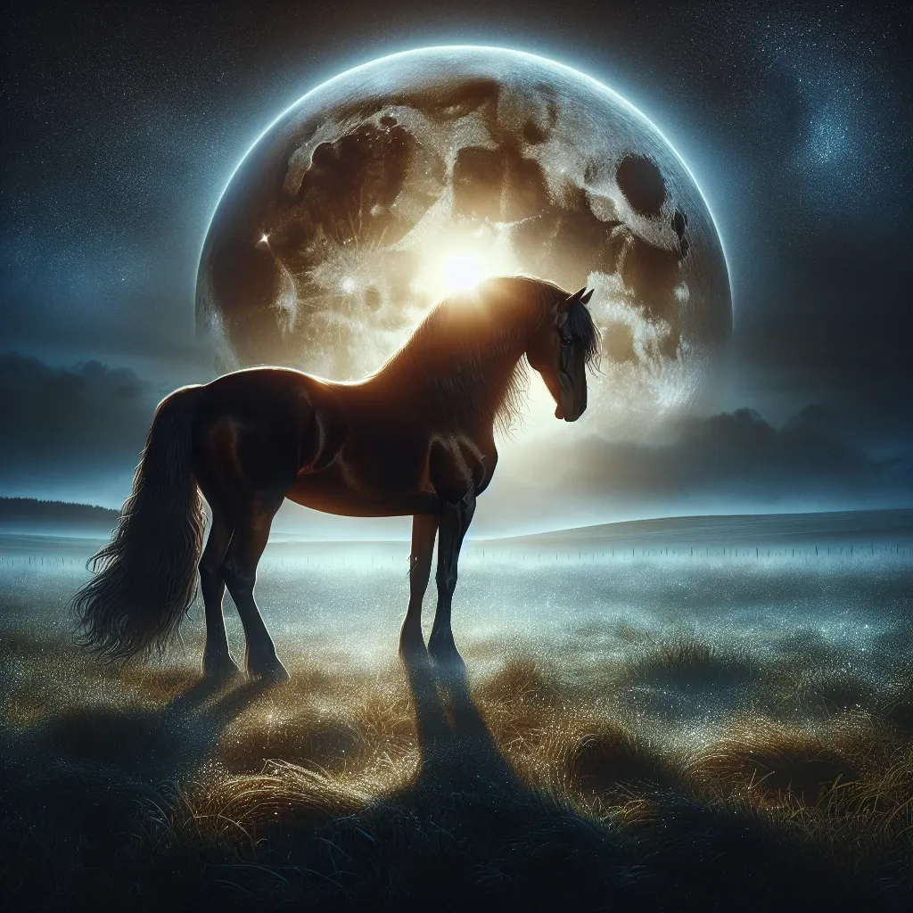 Illustration of a brown horse in a dream