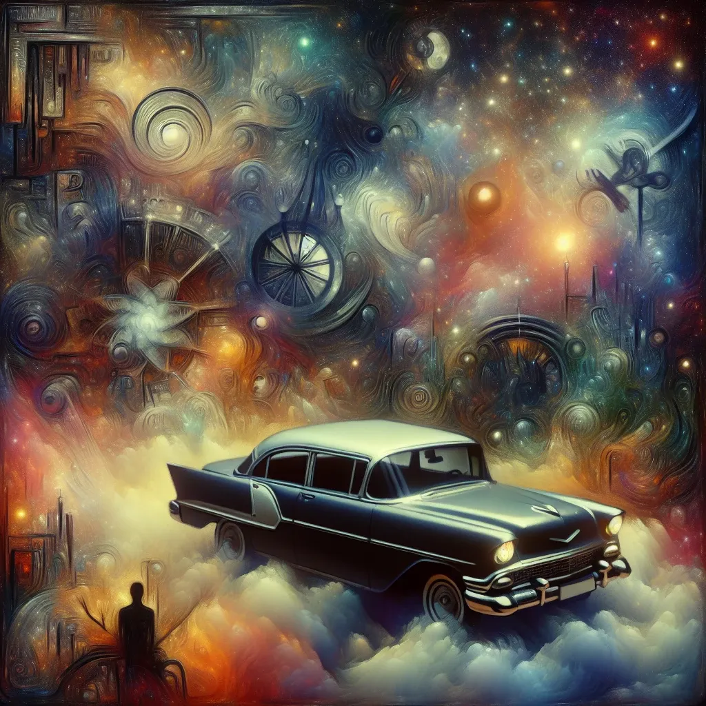 Illustration of a stolen car in a dream with symbolic significance