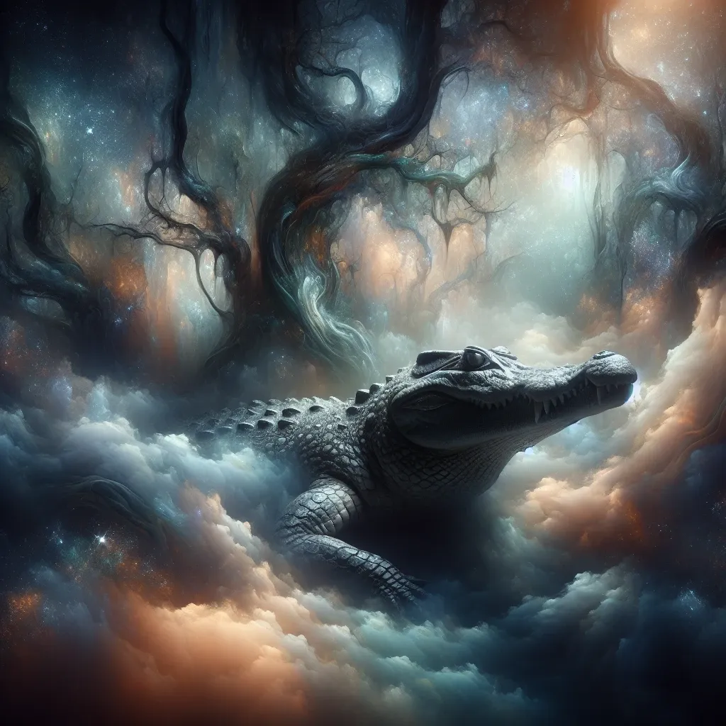 Illustration of a crocodile in a dream