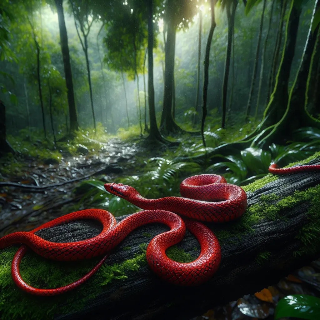 Red snake in a dream