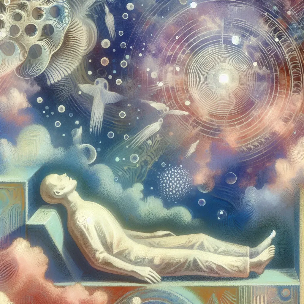 Illustration of a dream with a dead body symbolizing spiritual messages