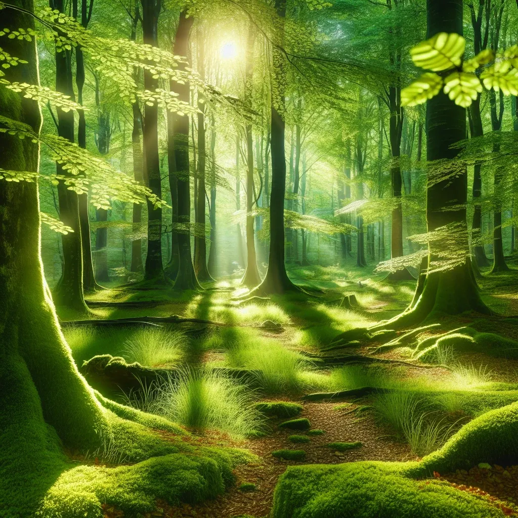 Green forest symbolizing nature, growth, and renewal in dreams.