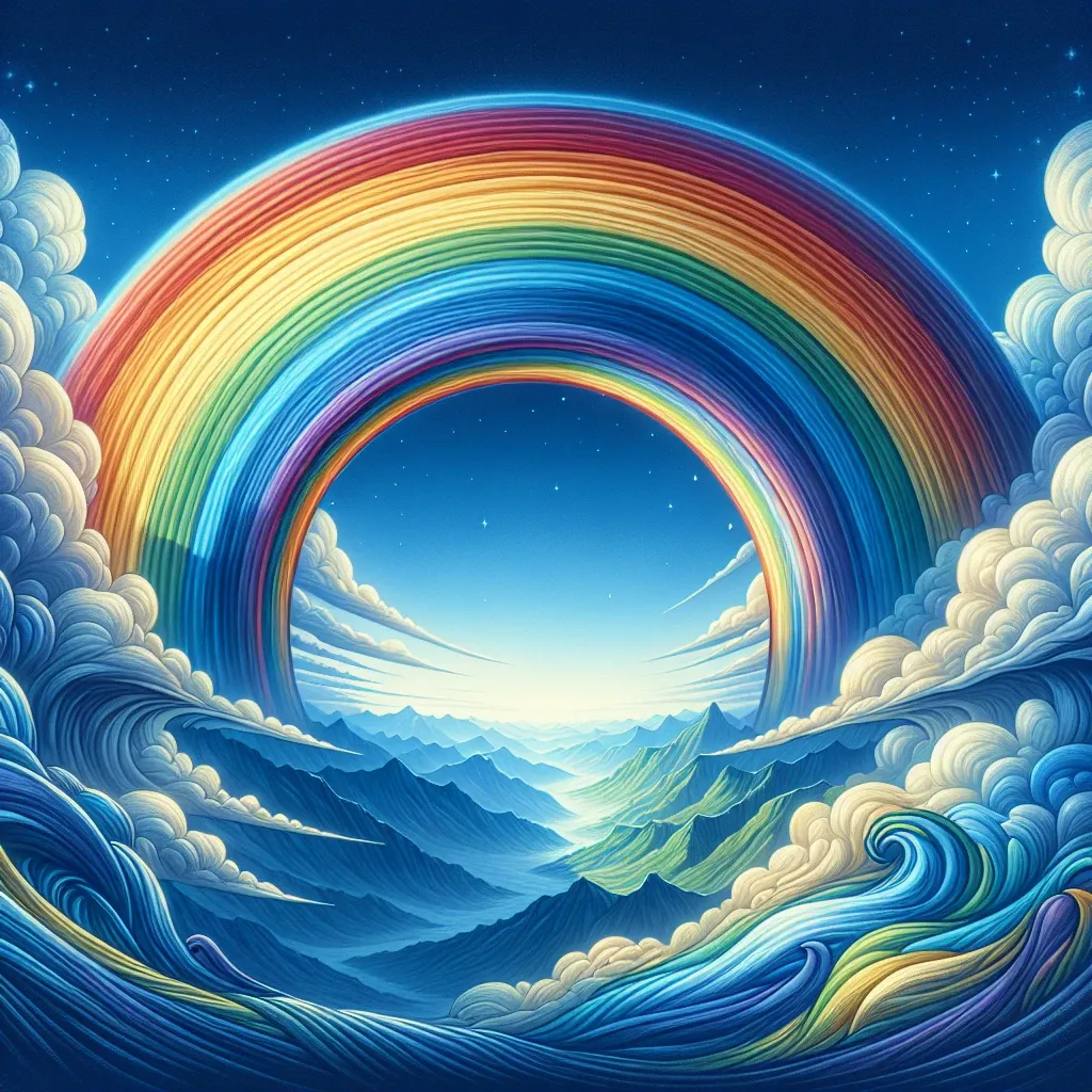 Illustration of a rainbow in the sky
