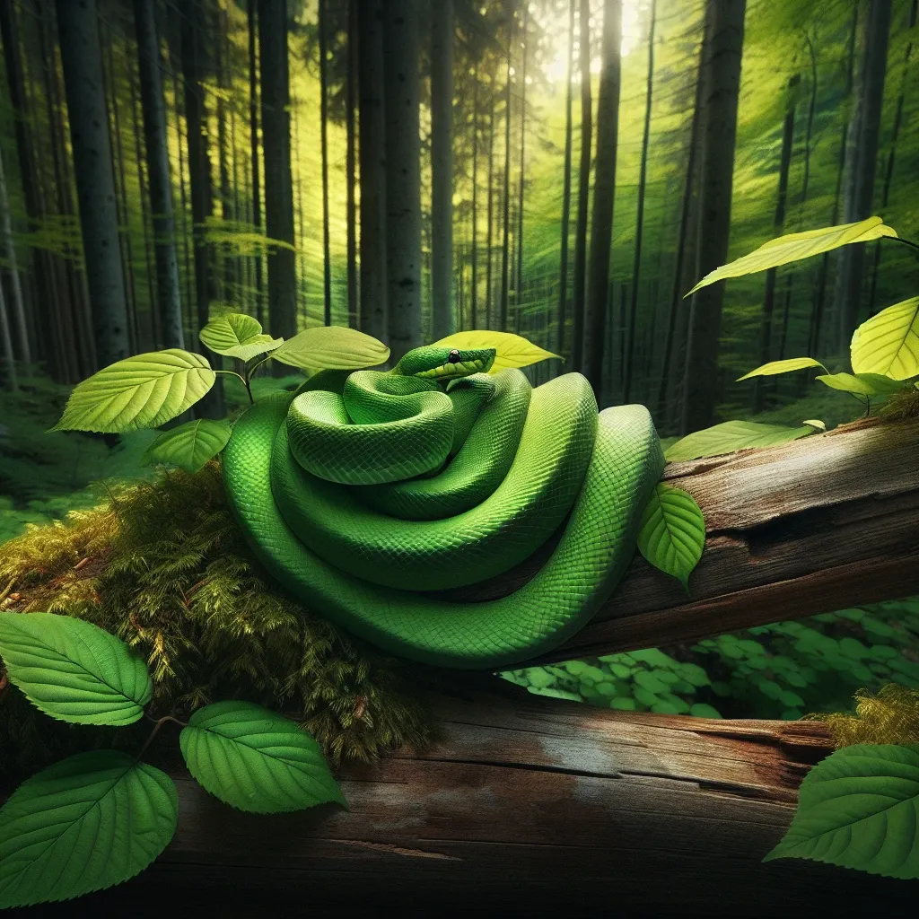 Green snake in a dream