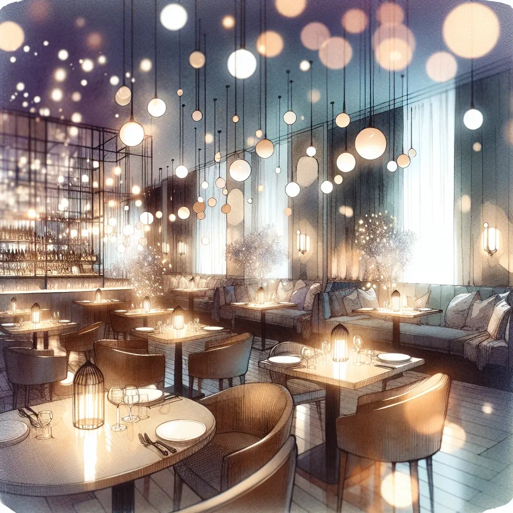 Illustration of a dreamy restaurant setting