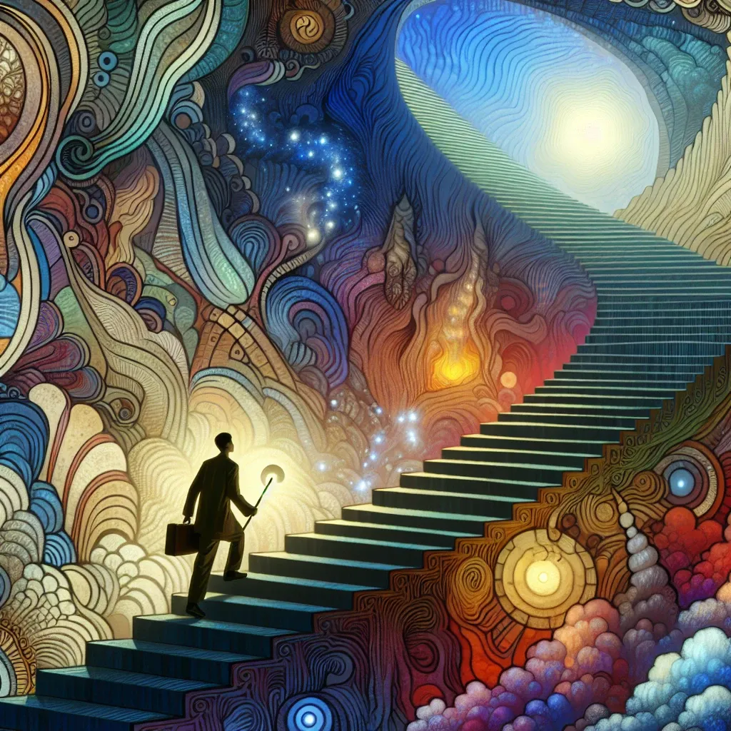 Illustration of a staircase dream motif