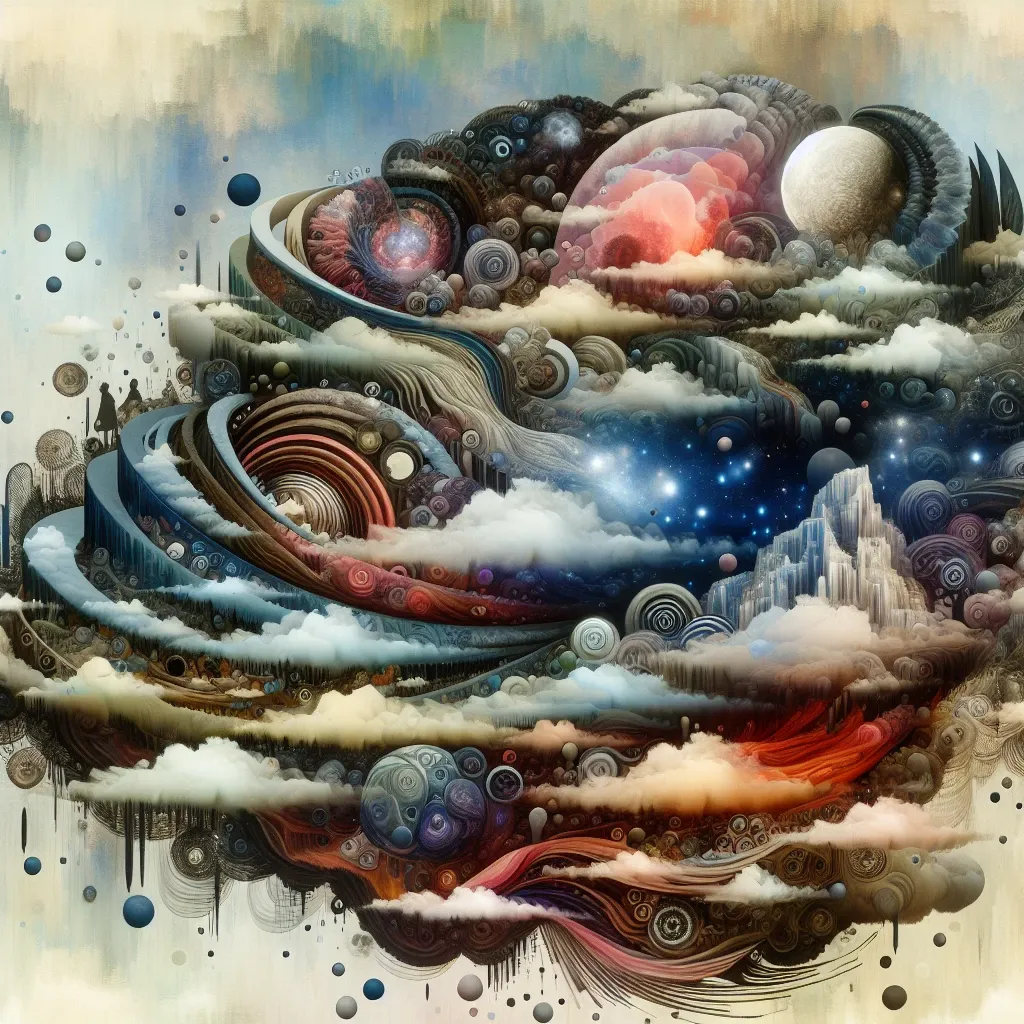 Illustration of nested dreams: Layers of dreams within dreams