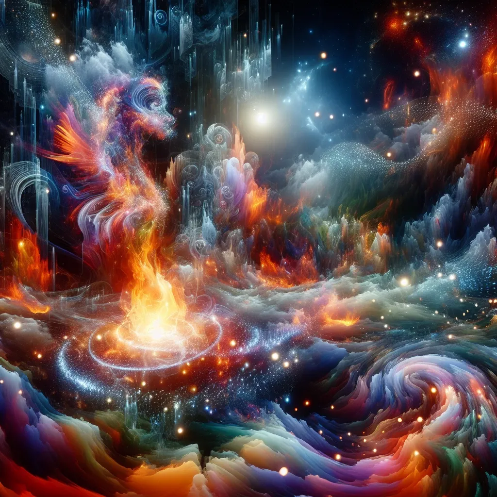 Illustration of fire in a dream