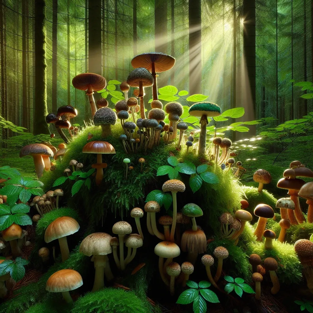 Illustration of mushrooms in a dream