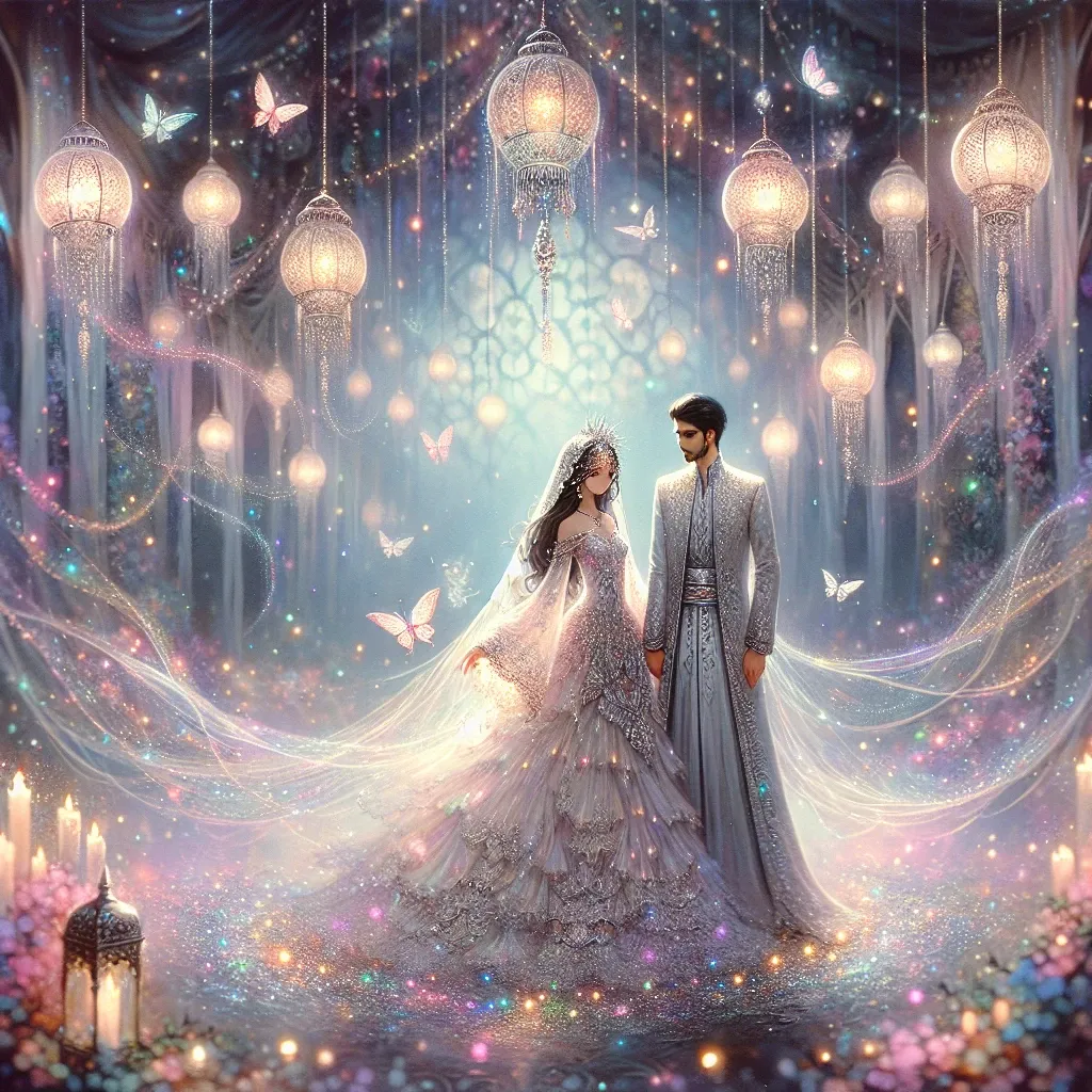 Illustration of a mystical wedding scene in a dream