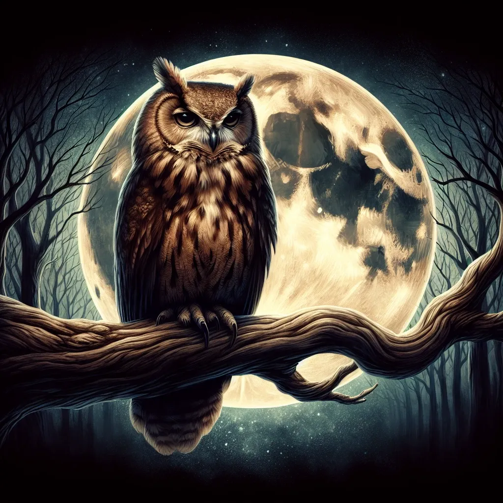 Illustration of a brown owl in a dream