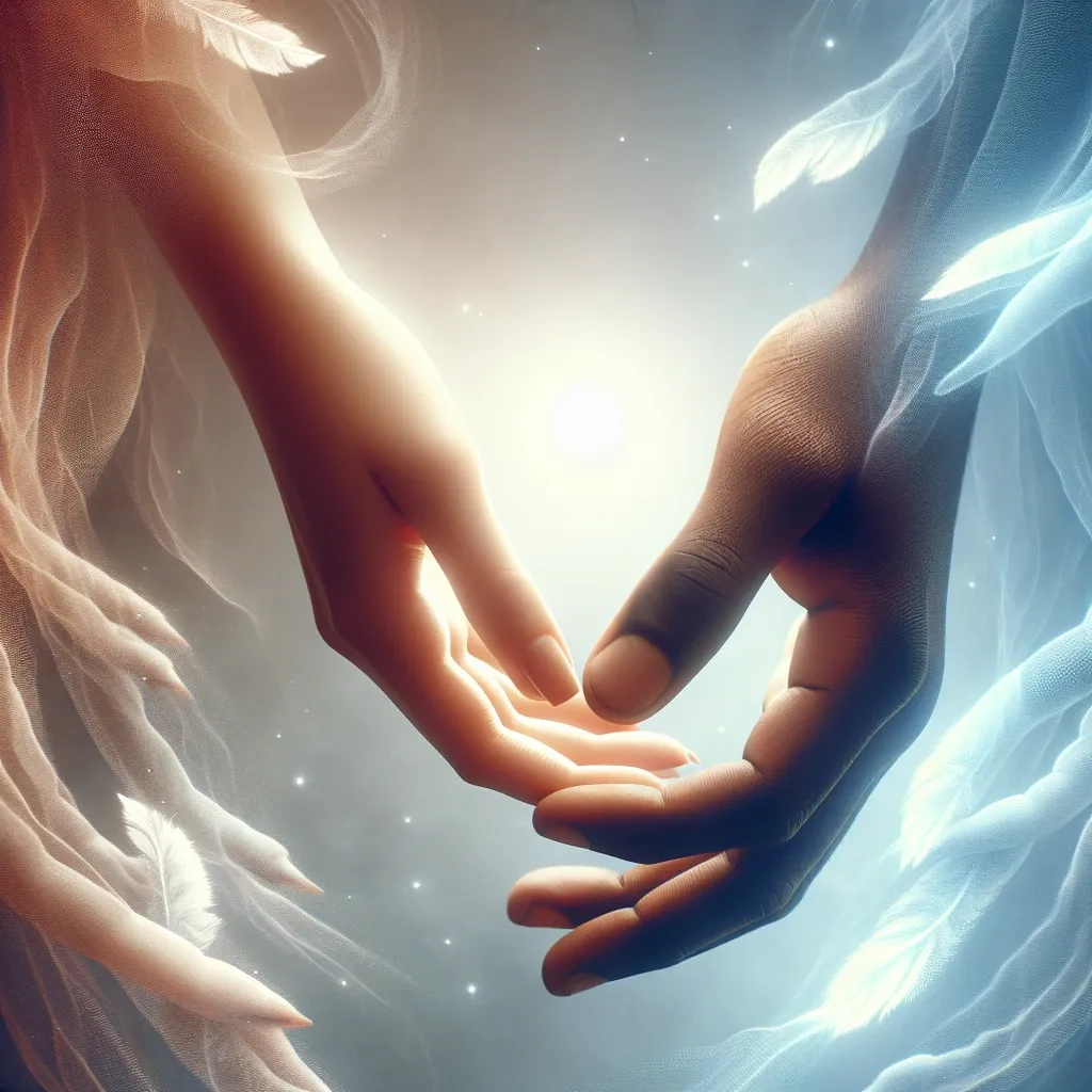 Illustration of hands holding each other in a dream