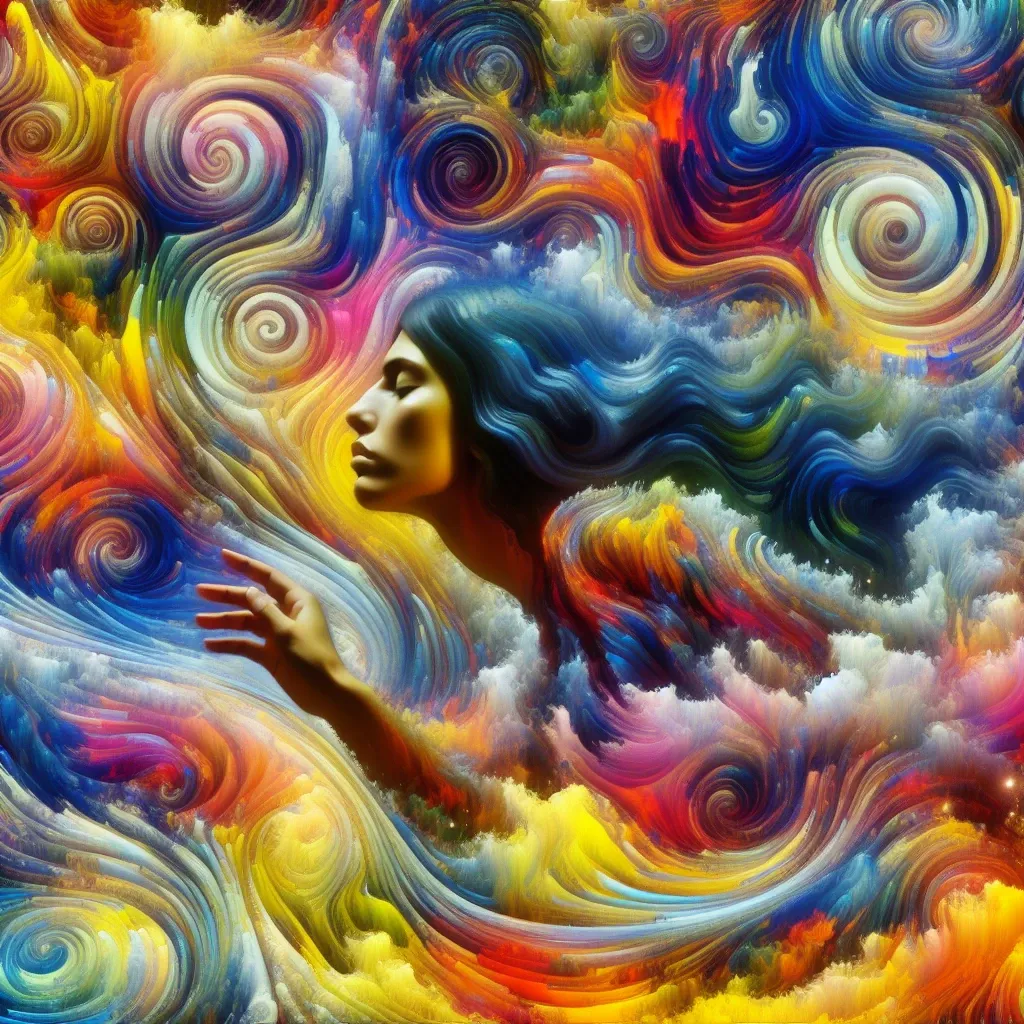 Illustration of a person falling in a dream