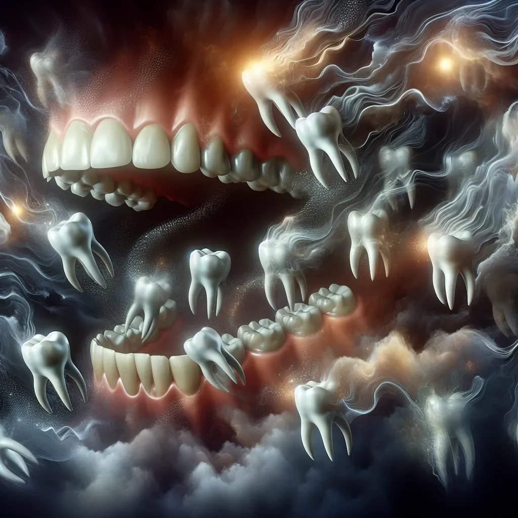 Illustration of teeth falling out in a dream