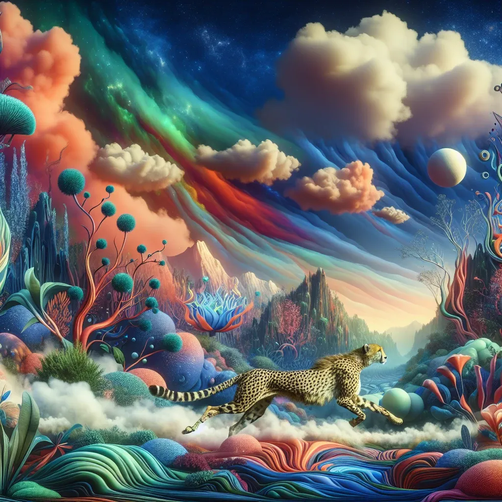 Illustration of a cheetah in a dream