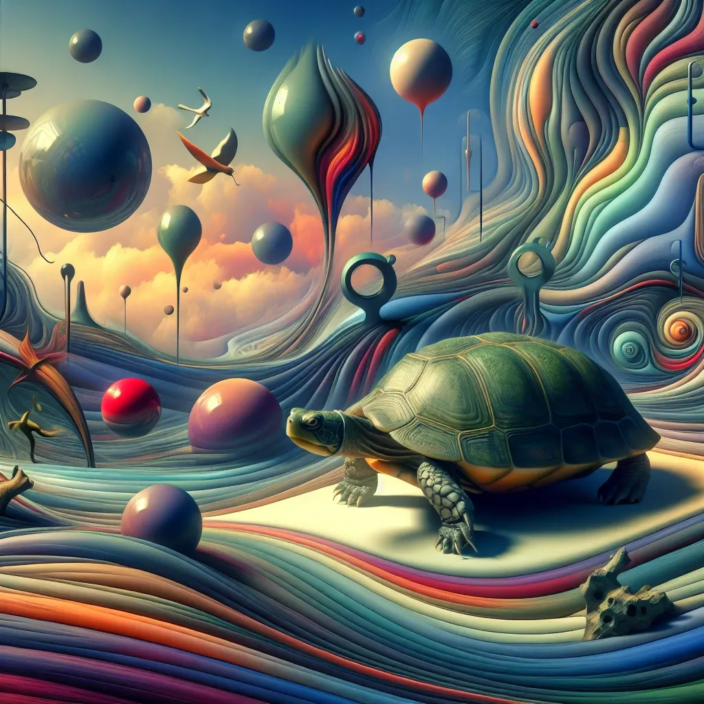 Illustration of a turtle in a dream