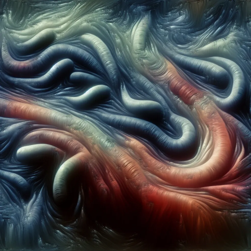 Illustration of pulling worms out of skin in a dream