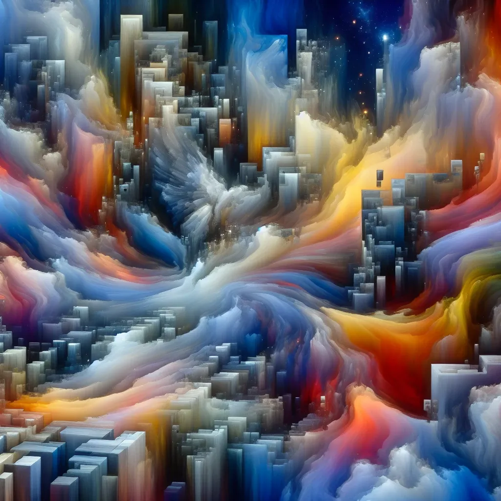 Dreaming concept with flowing colors and abstract shapes